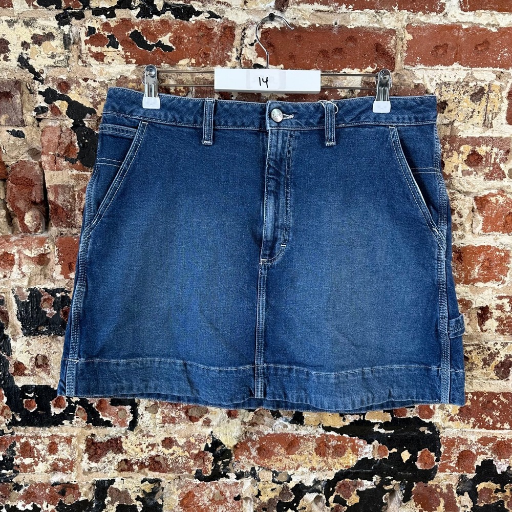LEE Jean Skirt Womens 14 Carpenter Work Denim Mini 16" length